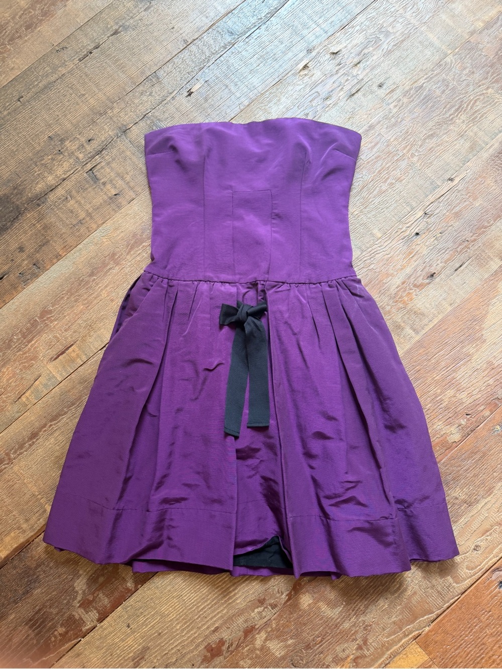 See By Chloe Purple Strapless Mini Dress with Black Bow Sz 6